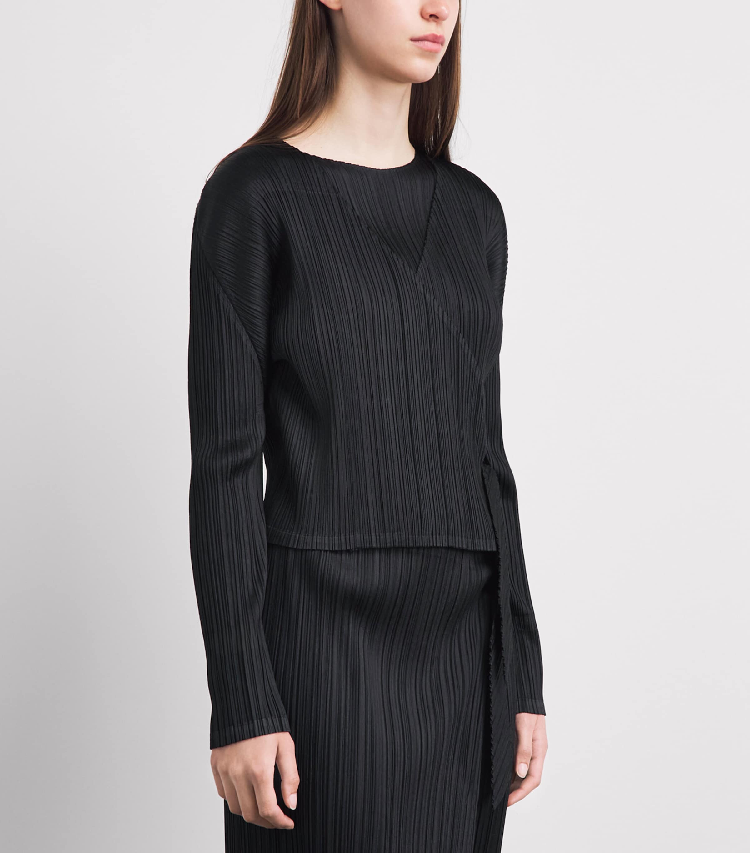 Pleats Please Issey Miyake Black Pleated Facade Cardigan | Harrods US