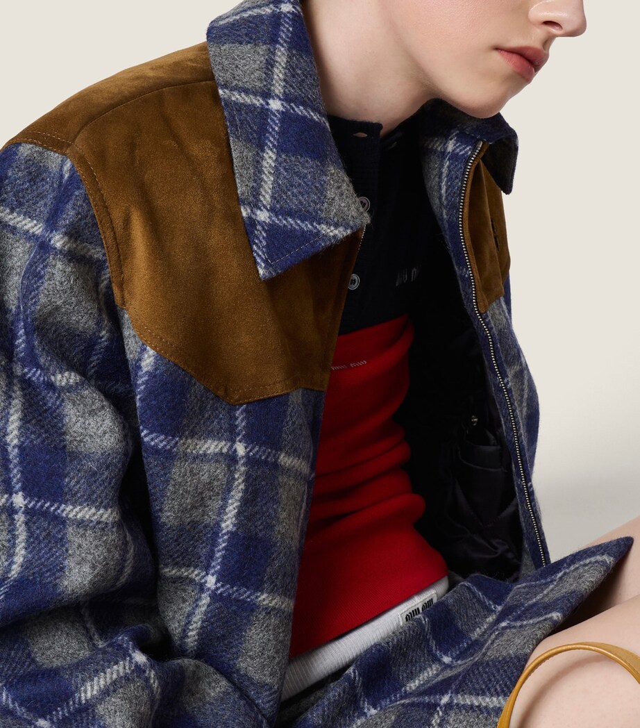 Miu Miu Womens Wool Check Jacket Image 6