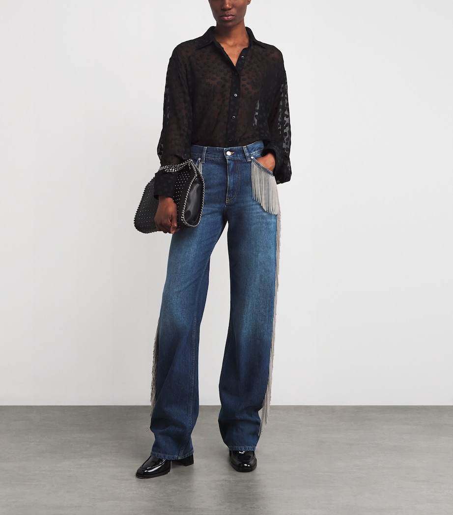 Chain Tassel Straight-Leg Jeans 4083 DARK BLUE Image 2