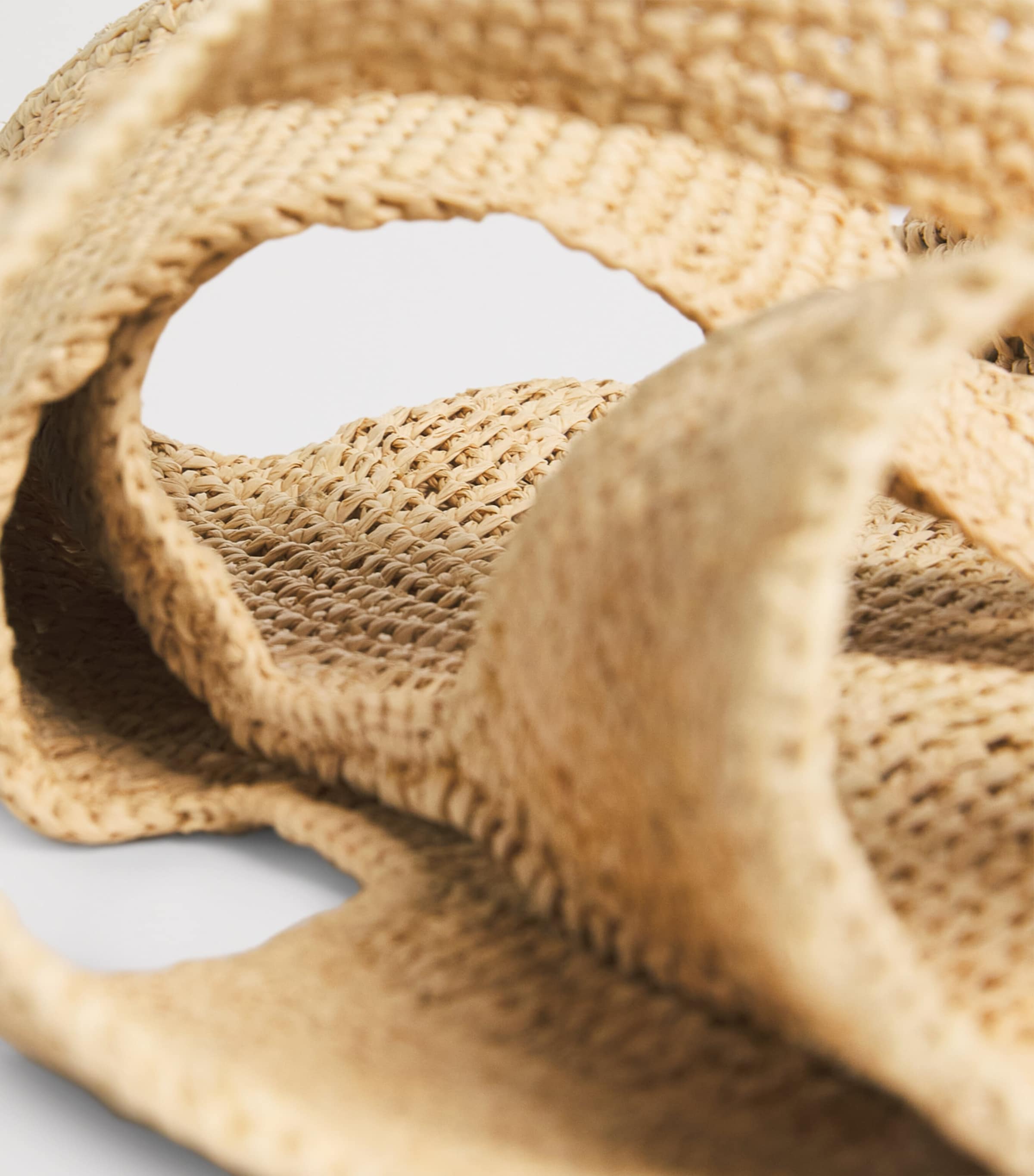 ANINE BING Raffia Logo Leah Shopper Bag Beige Image 5
