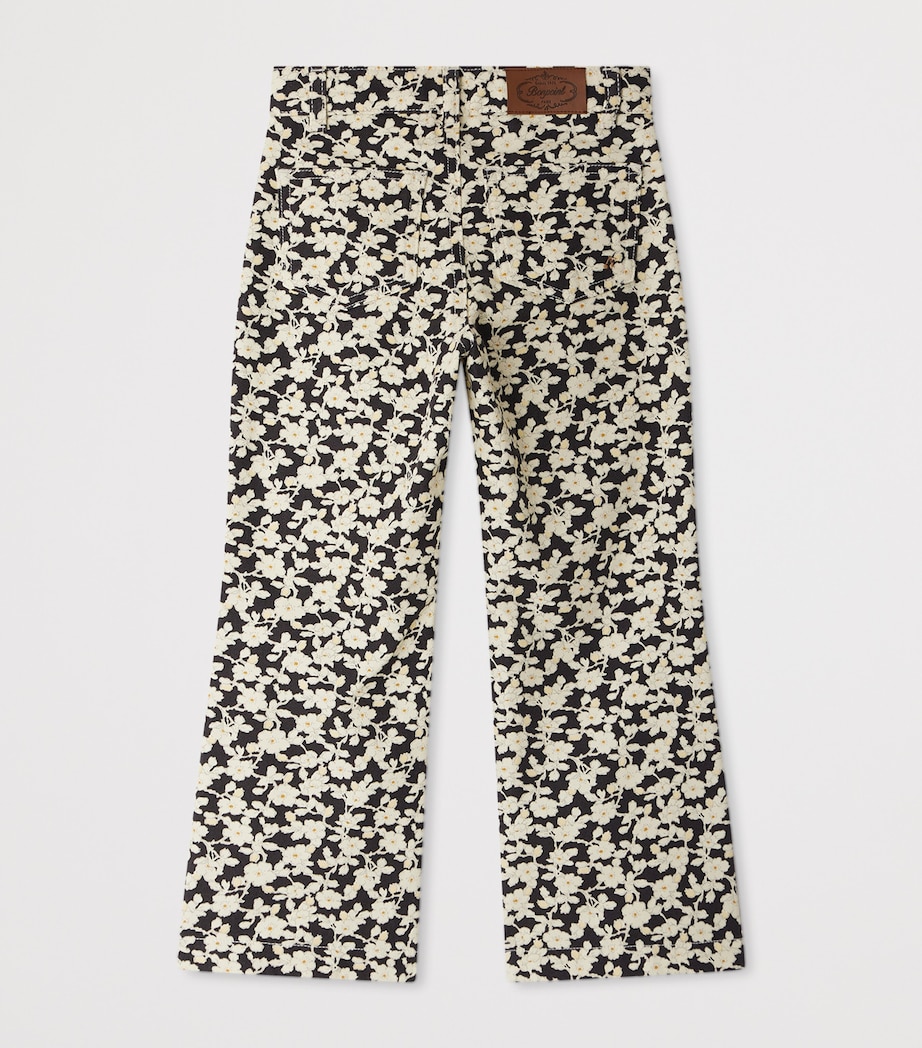 Cotton Floral Print Trousers (10-12 Years) FL NOIR Image 2
