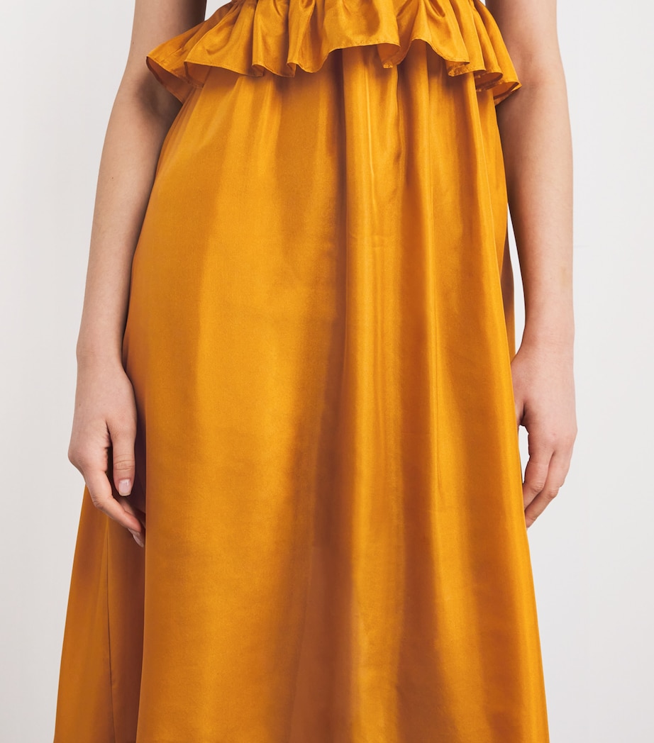 Silk Ruffle Rhiannon Maxi Dress GLD/GOLD Image 6