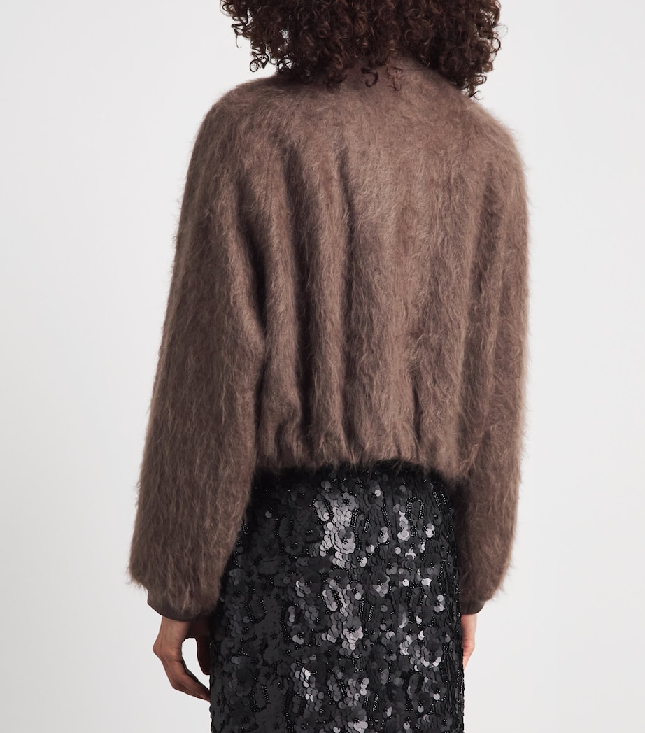 Herskind Womens Wool-Cashmere-Silk Jimi Bomber Jacket Clay Image 5