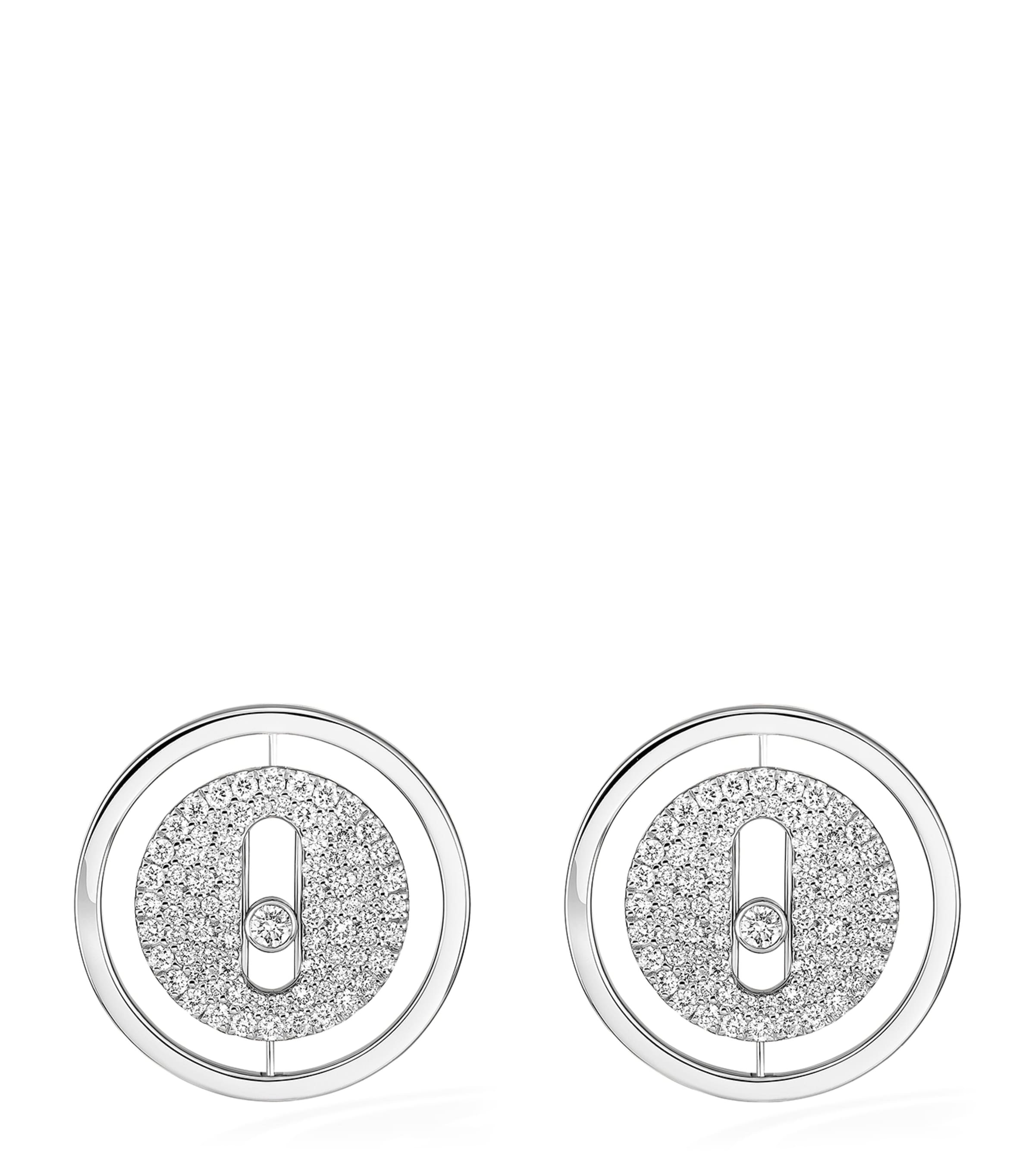 Messika Lucky Move White Gold and Diamond Pavé Stud Earrings (0.48ct) White Gold Image 1