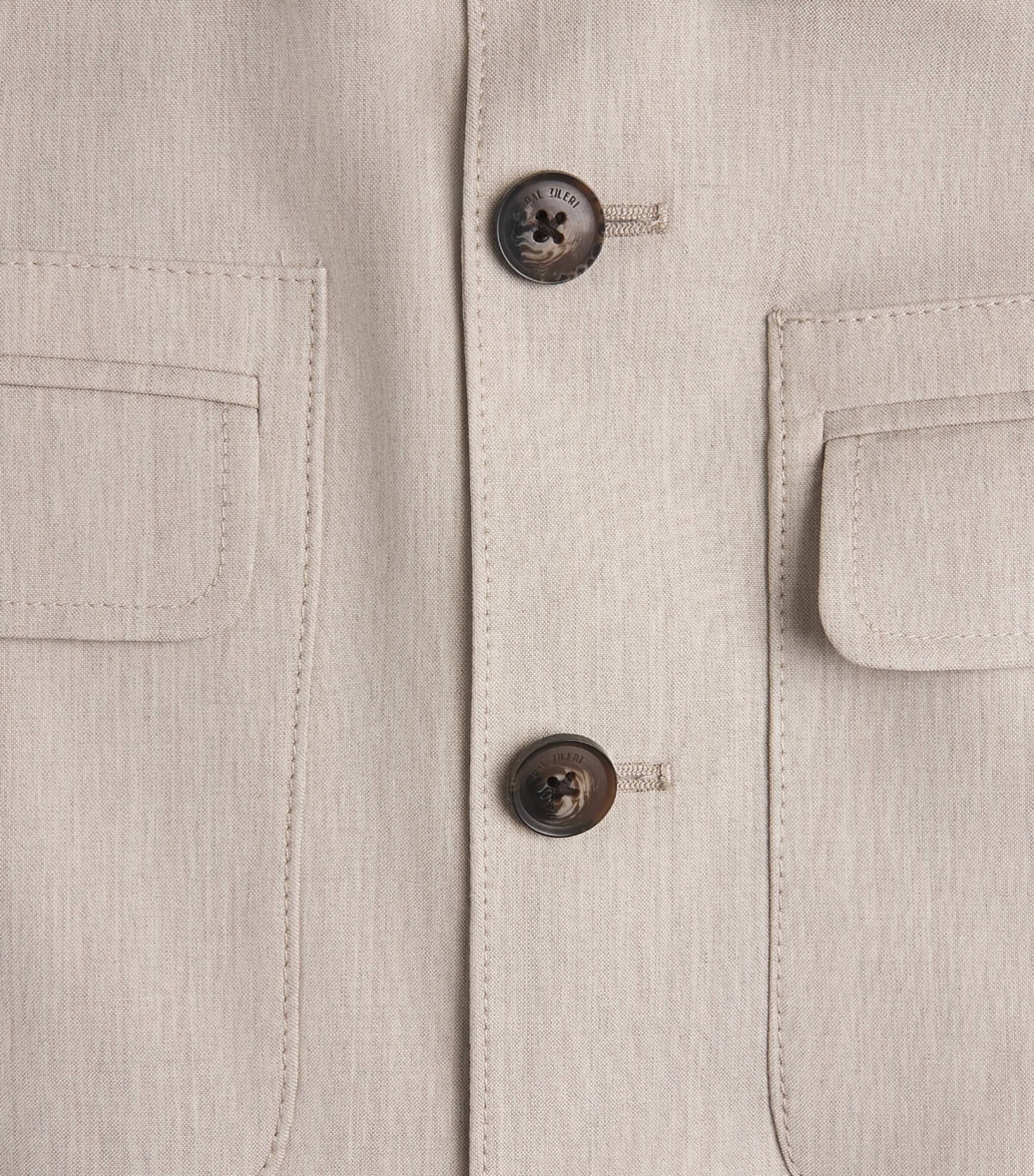 Pal Zileri Mens Stretch-Virgin Wool Overshirt Natural Image 6