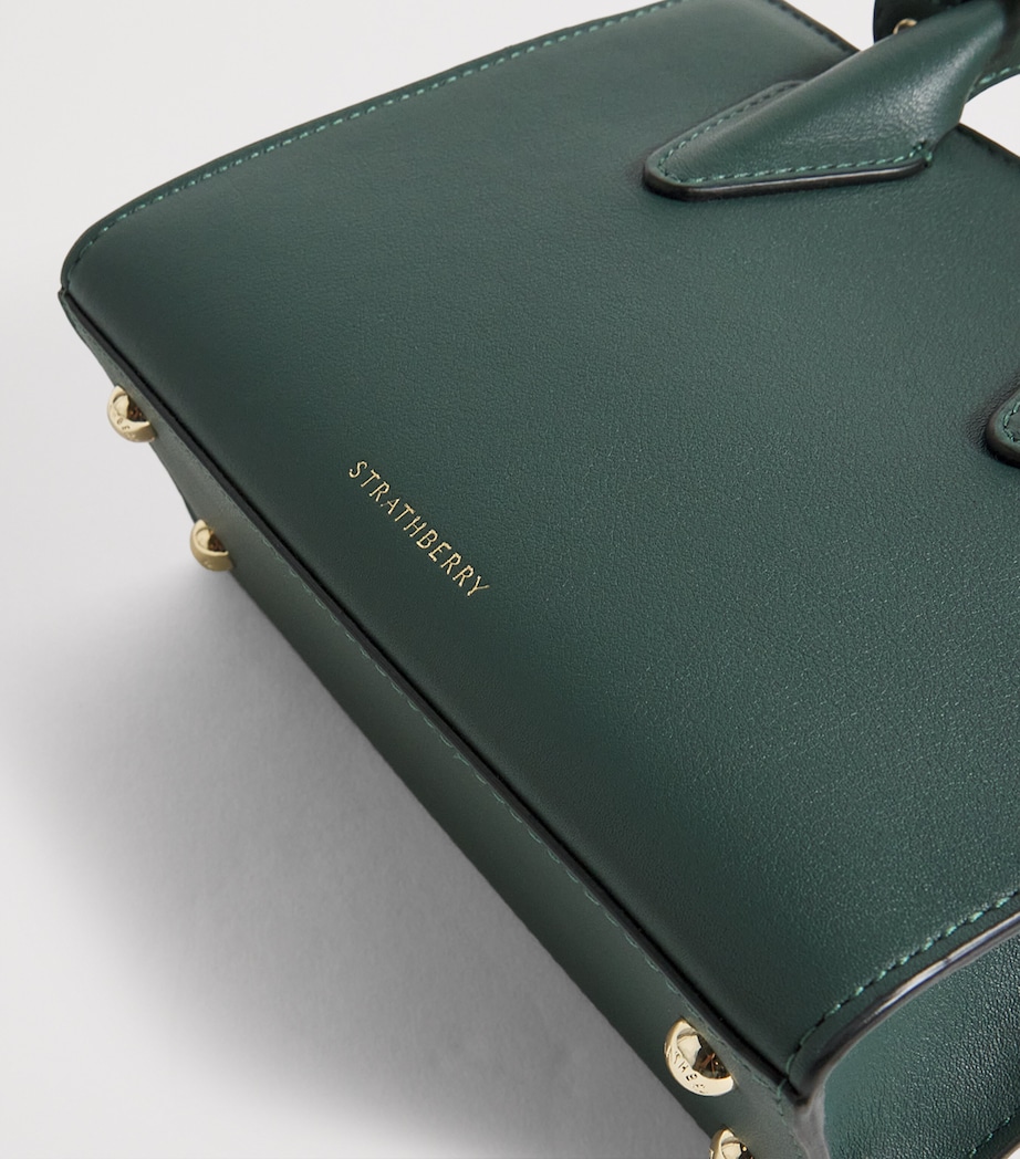 Leather Nano Tote Bag BOTTLE GREEN Image 6