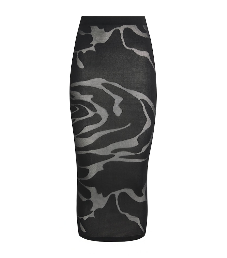 Wolford Womens Rose Shadow Skirt Black Black Image 1