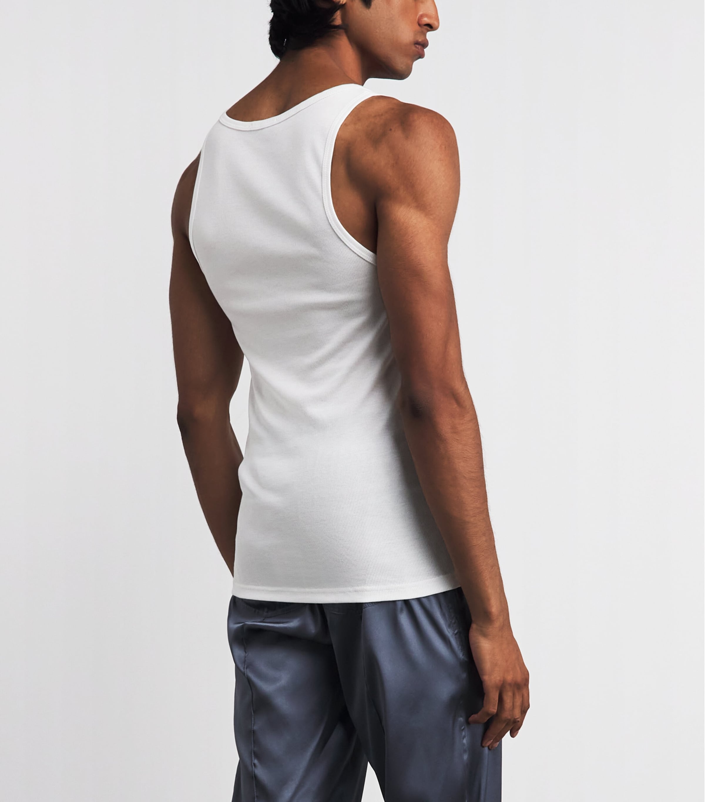 TOM FORD Mens Ribbed Tank Top White Image 4