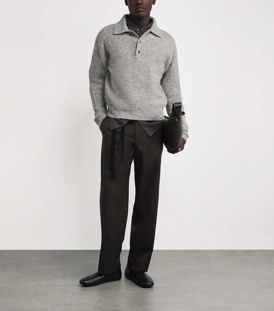 Wool-Blend Ami Polo Sweater 050 - GRIS Image 2