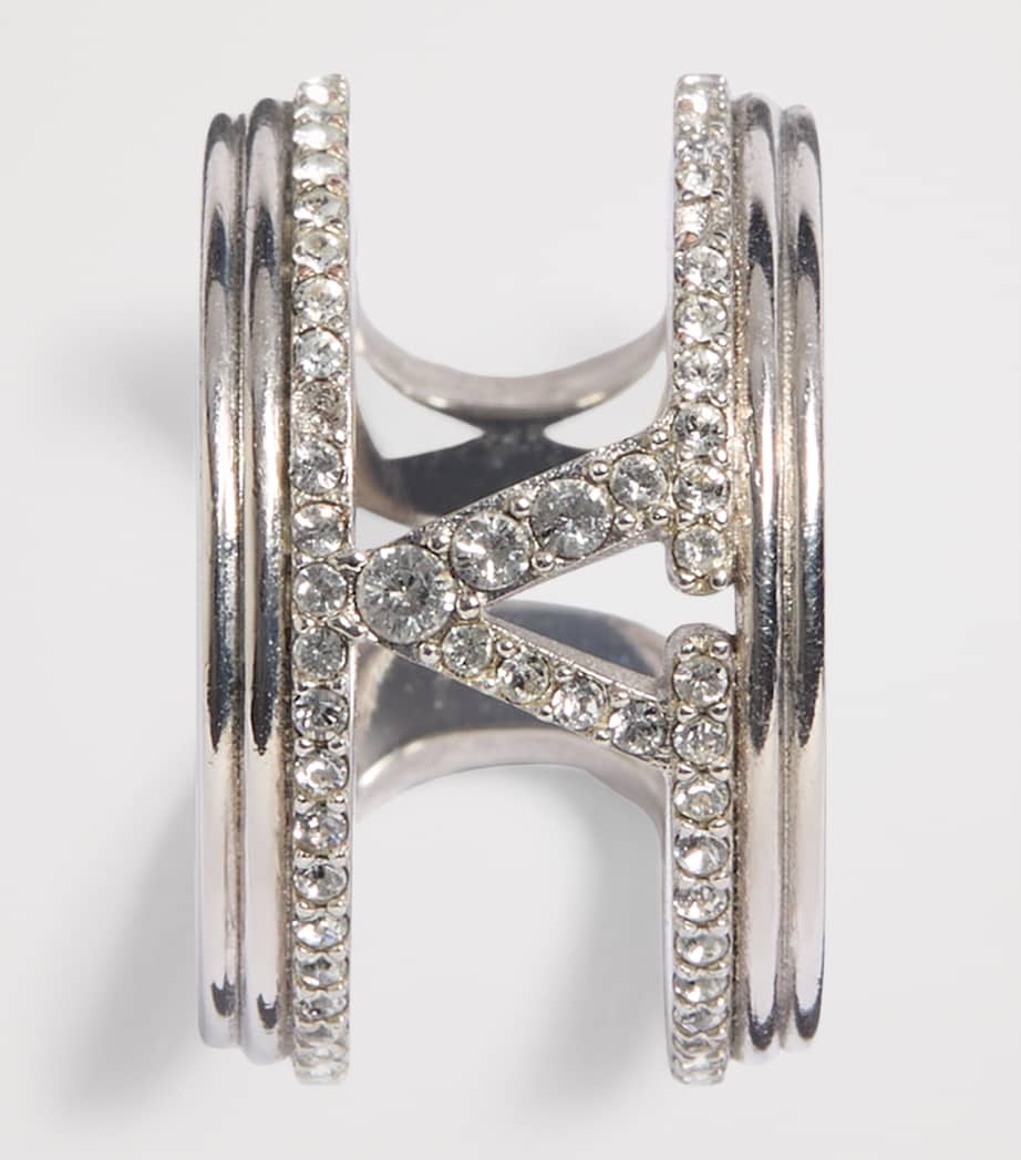 Embellished VLogo Ring DFH Image 3