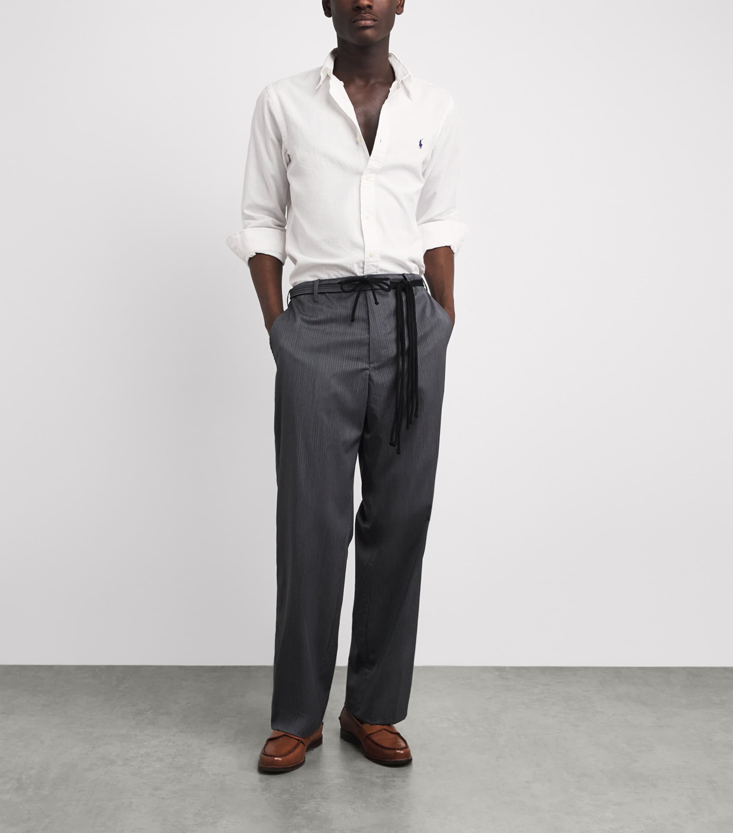 Polo Ralph Lauren Mens Cotton Seersucker Custom Fit Shirt White Image 2