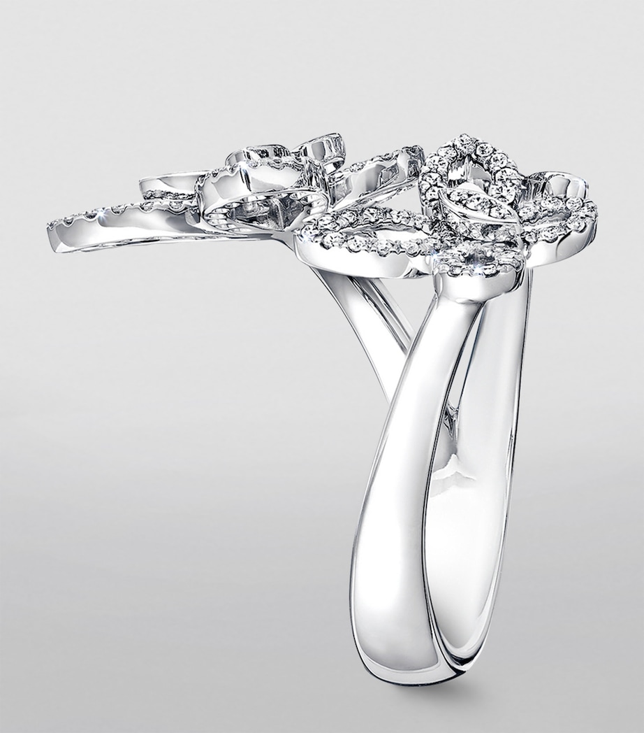 White Gold and Diamond Butterfly Ring (One Size) WHITE GOLD Image 3