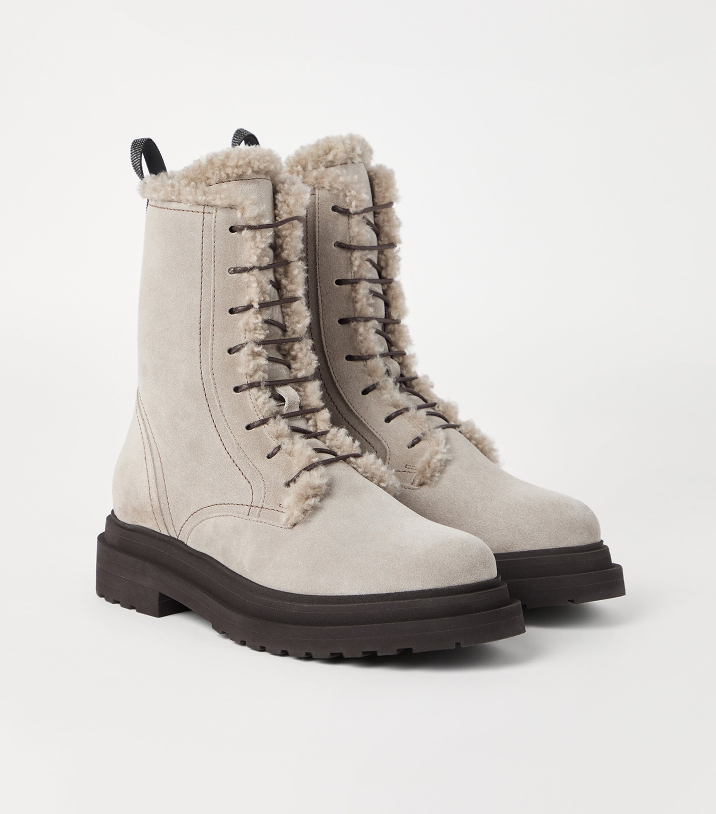 Suede Lace-Up Ankle Boots C5859 Image 3