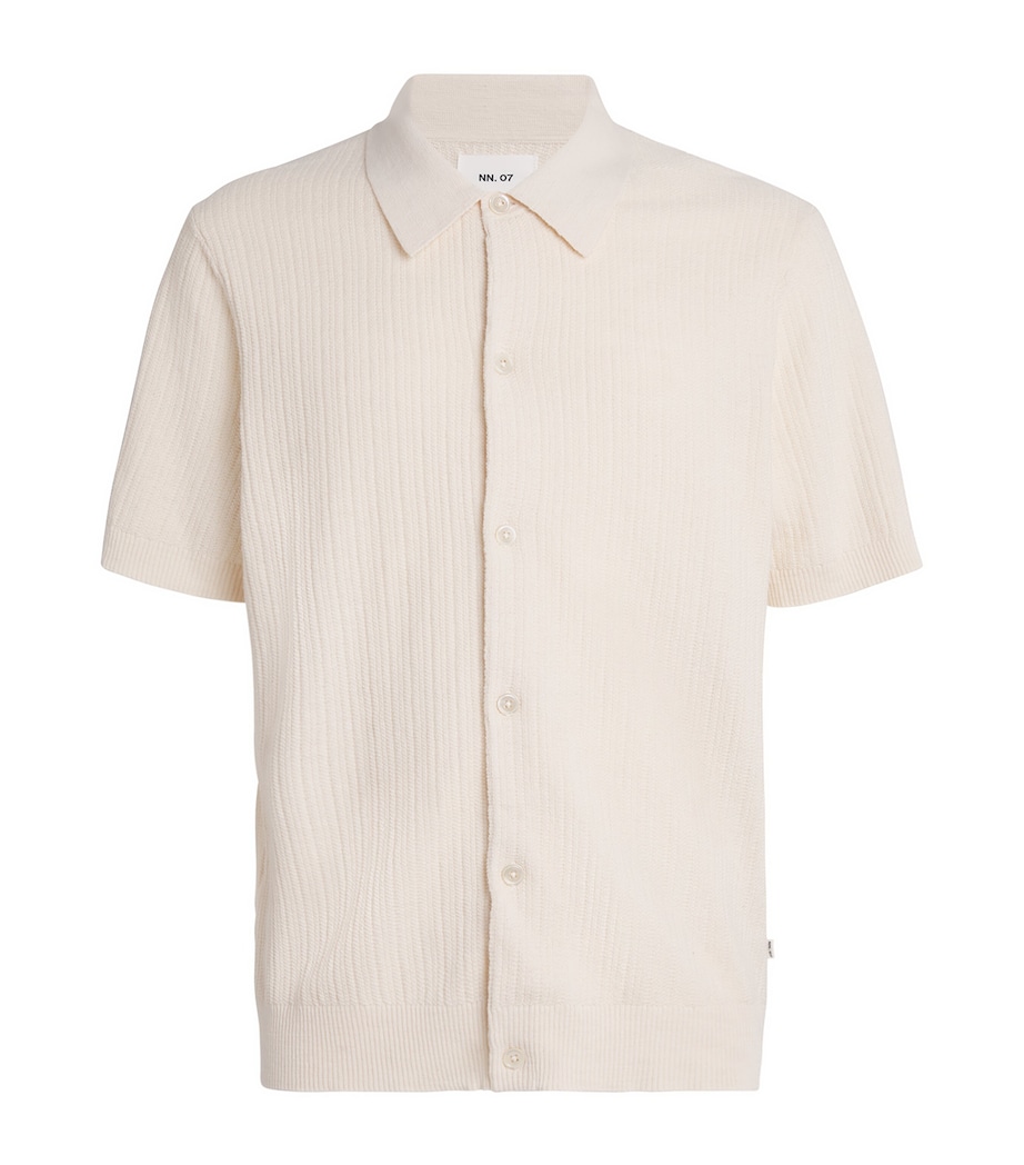 Organic Cotton Nolan Button-Up Polo Shirt ECRU 020 Image 1