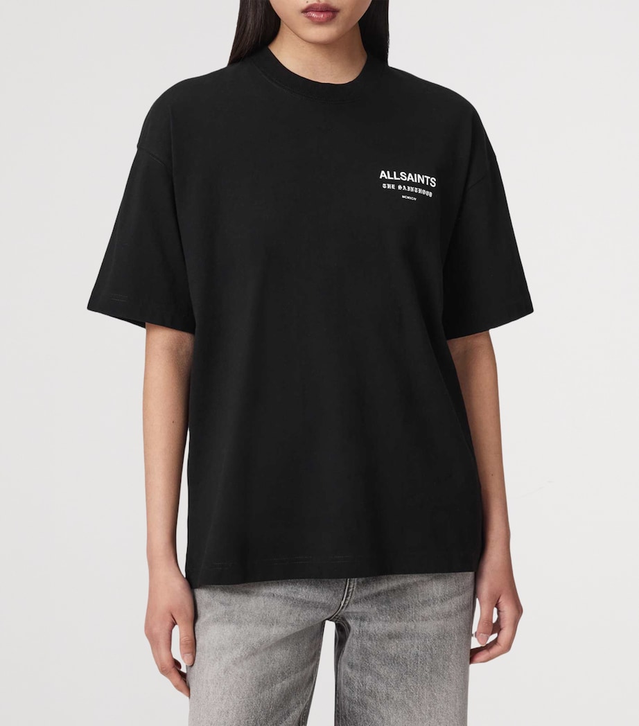 AllSaints Womens Flower Print Eliana Etta T-Shirt Black Image 3