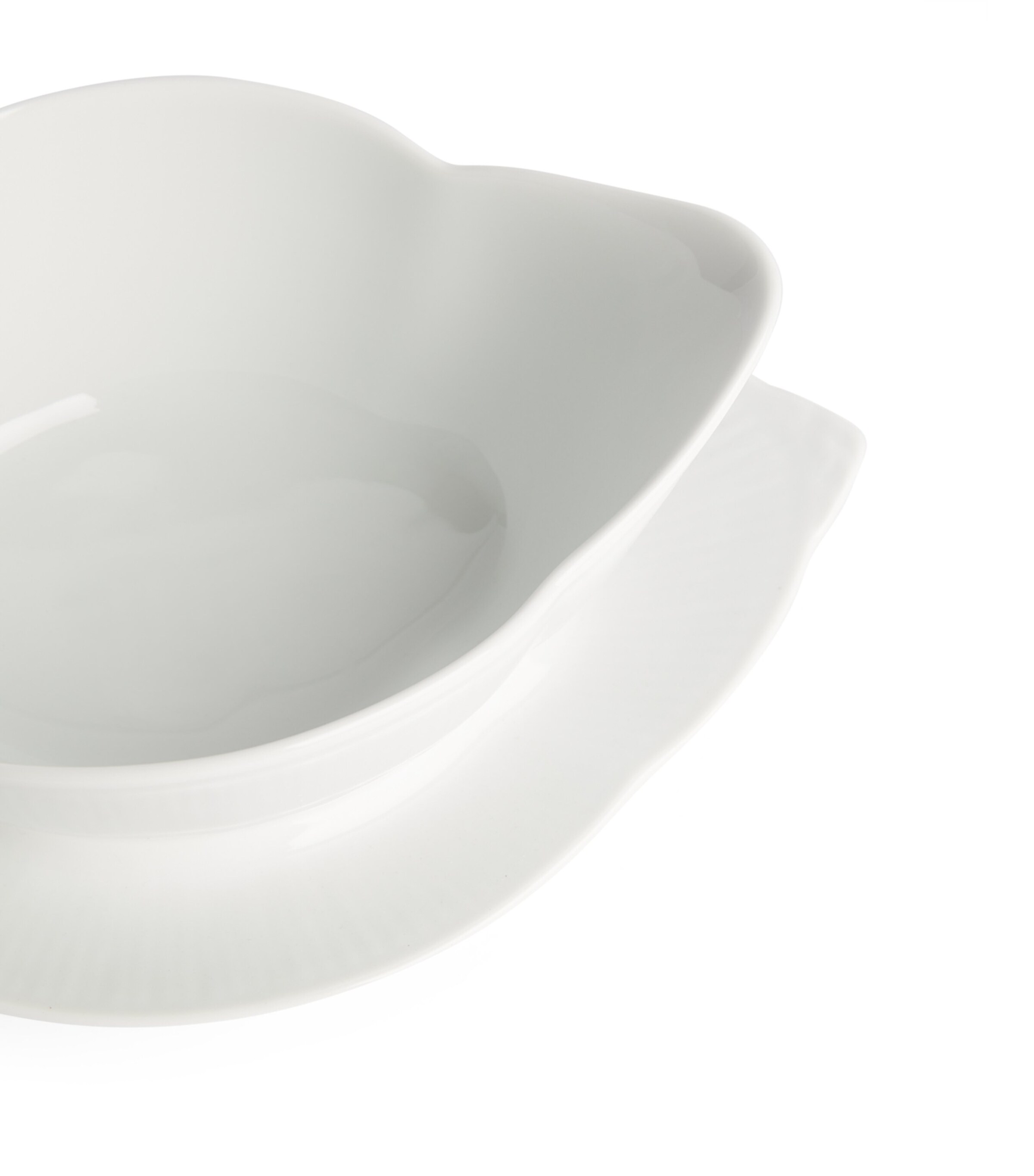 White Fluted Sauce Boat (550ml) WHITE Image 2
