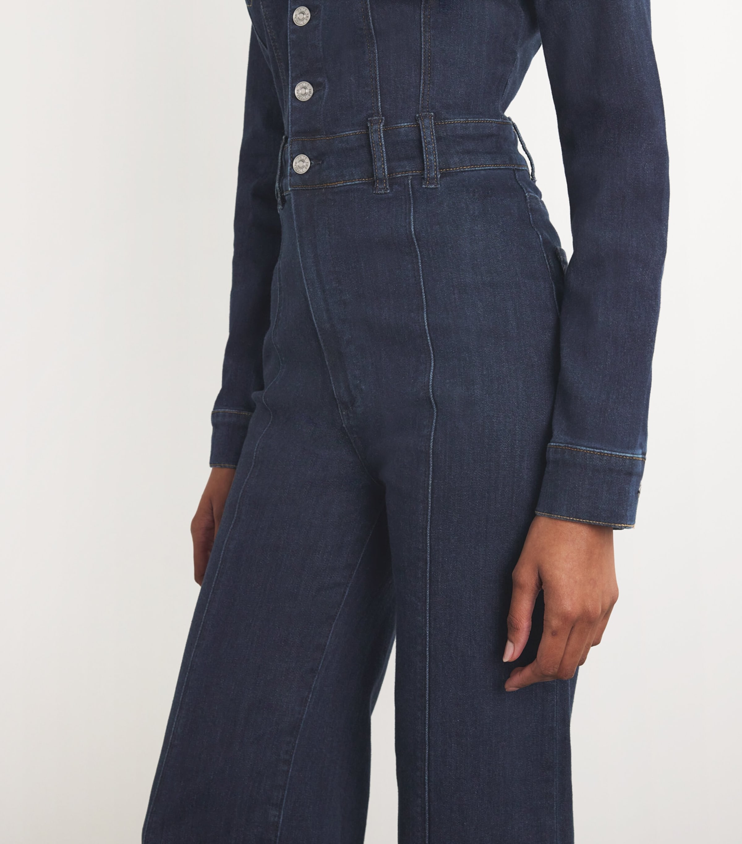 PAIGE Womens Denim Sasha Jumpsuit Peregrine Image 6