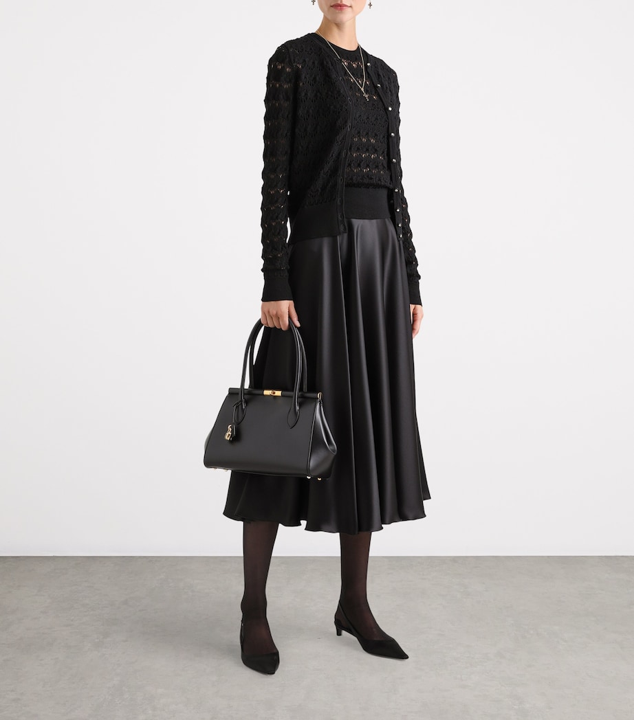 Silk Midi Skirt N0000-BLACK Image 5