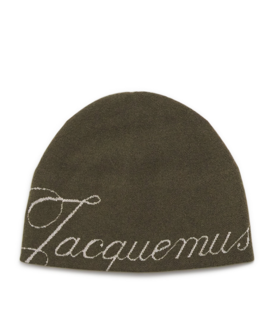 Wool-Cashmere Logo Beanie KHAKI-560 Image 1