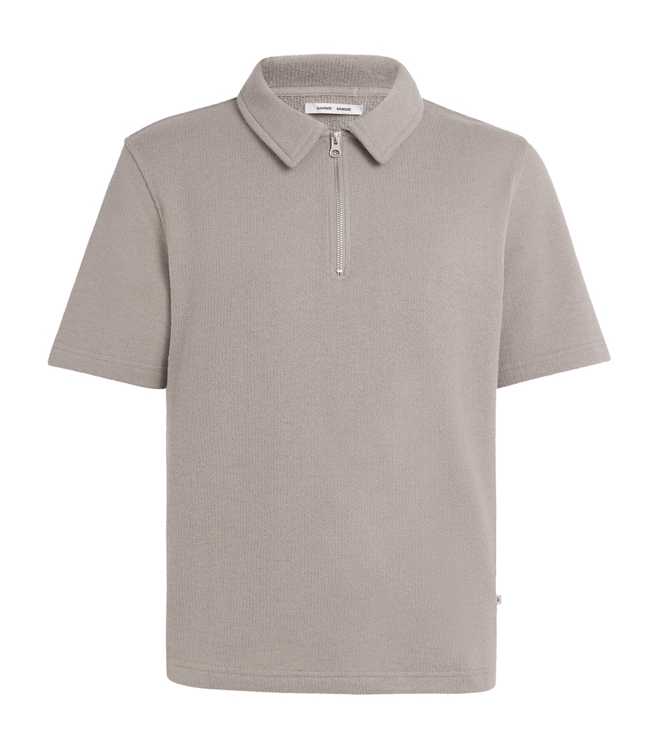 Saolli Zip-Up Polo Shirt ELEPHANT SKIN Image 1