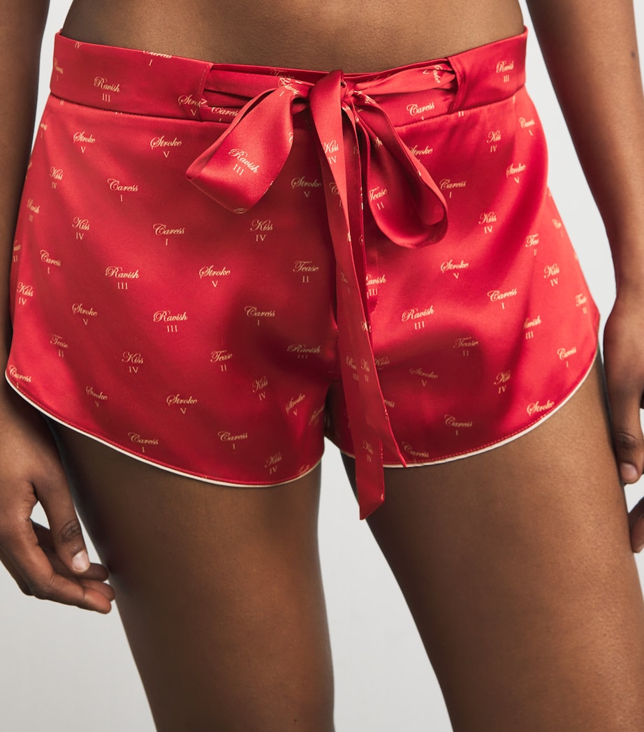 Silk Kiss Print Shorts KIK RED / BUFF KRBU Image 6