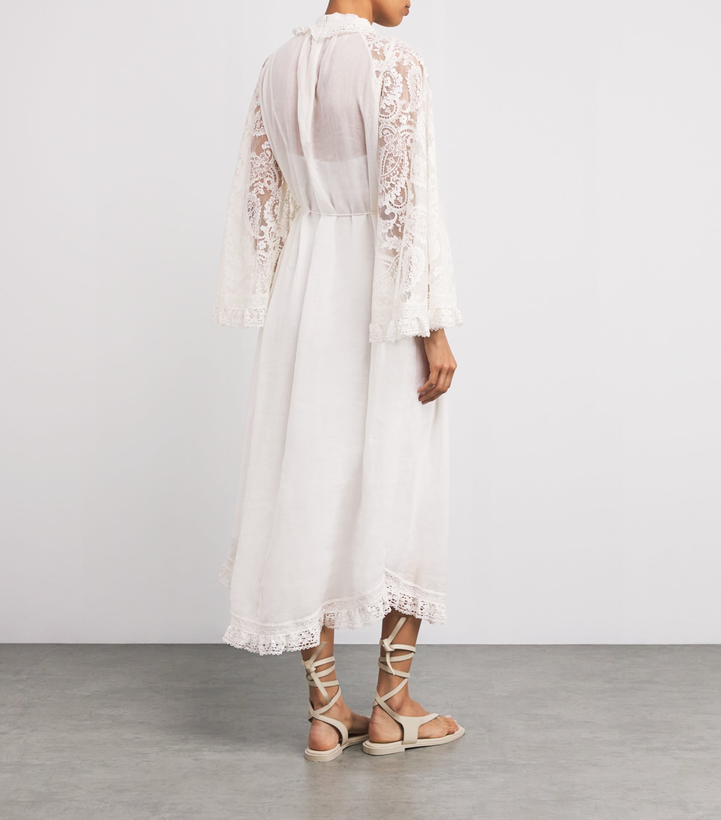 Zimmermann White Lace Ascension Midi Dress | Harrods US
