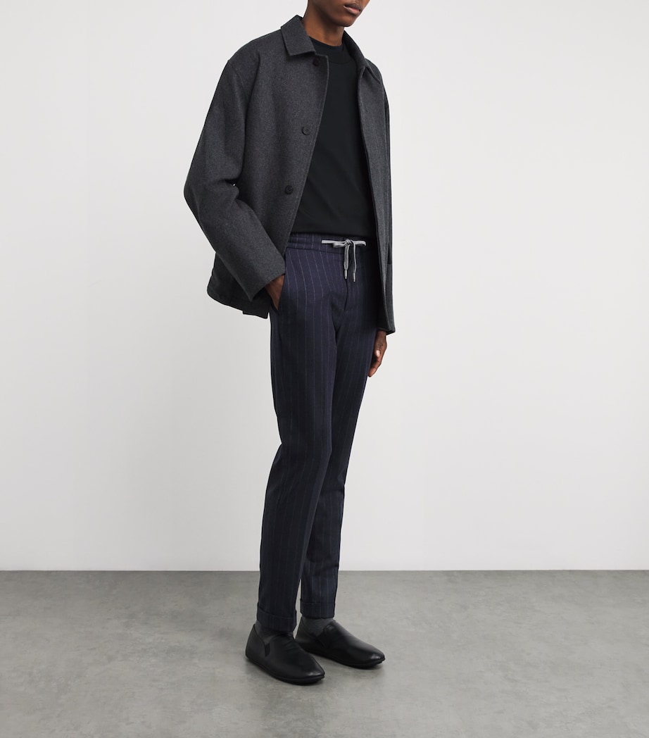 Stretch-Cashmere Stripe Trousers 03 - NAVY Image 2