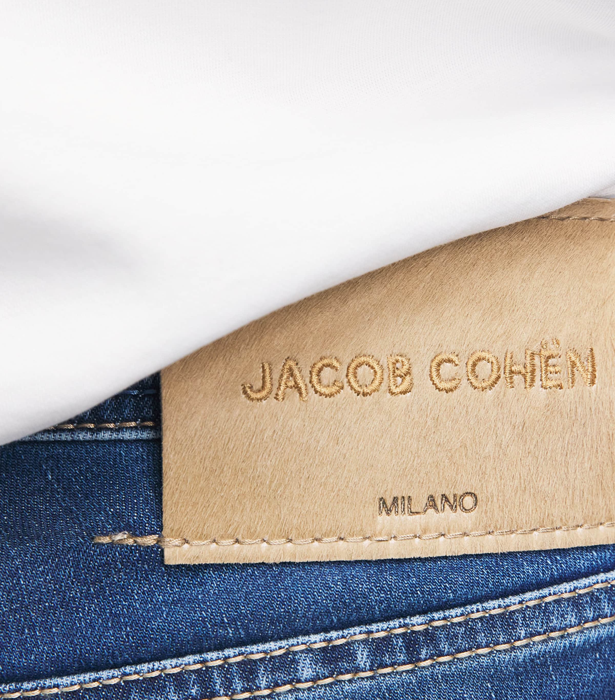 Jacob Cohën Mens Pony Hair-Patch Bard Tapered Jeans Light Blue Image 3