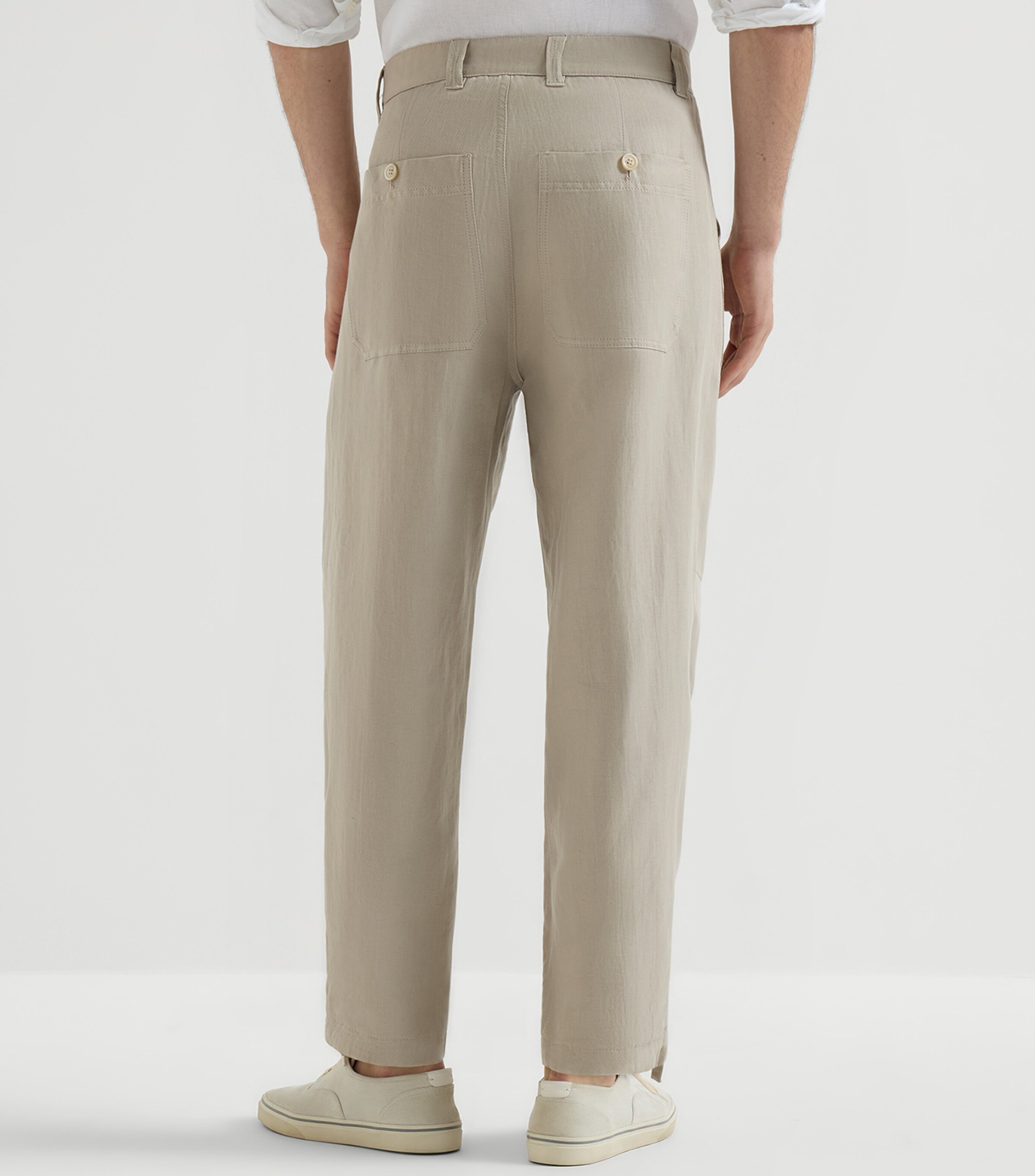 Brunello Cucinelli Mens Linen-Cotton Drill Trousers Image 5