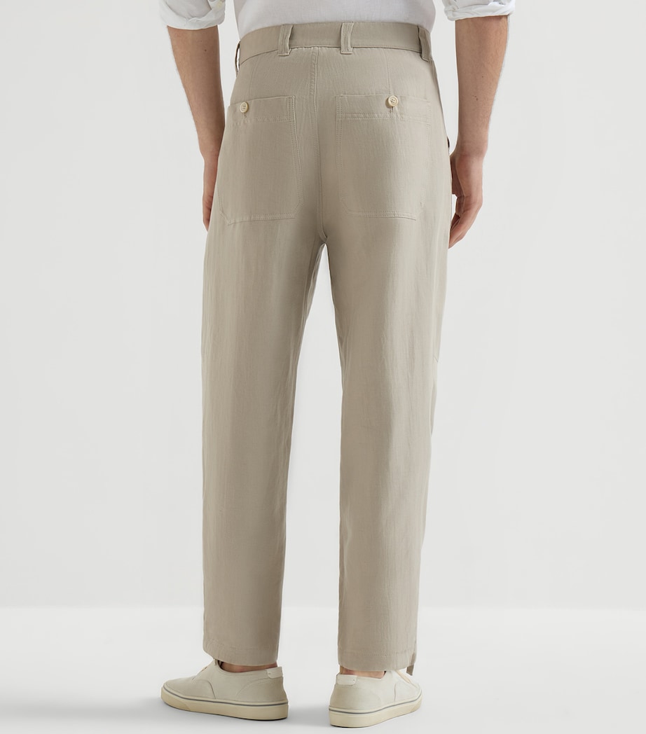 Brunello Cucinelli Mens Linen-Cotton Drill Trousers Image 5