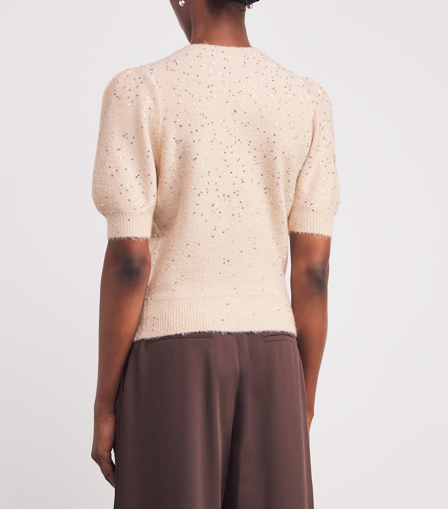 Sequin Gladiolus Sweater SOFT PINK Image 4