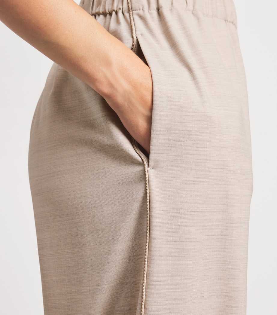 Fabiana Filippi Womens Merino-Blend Beaded Trousers Casha Image 3