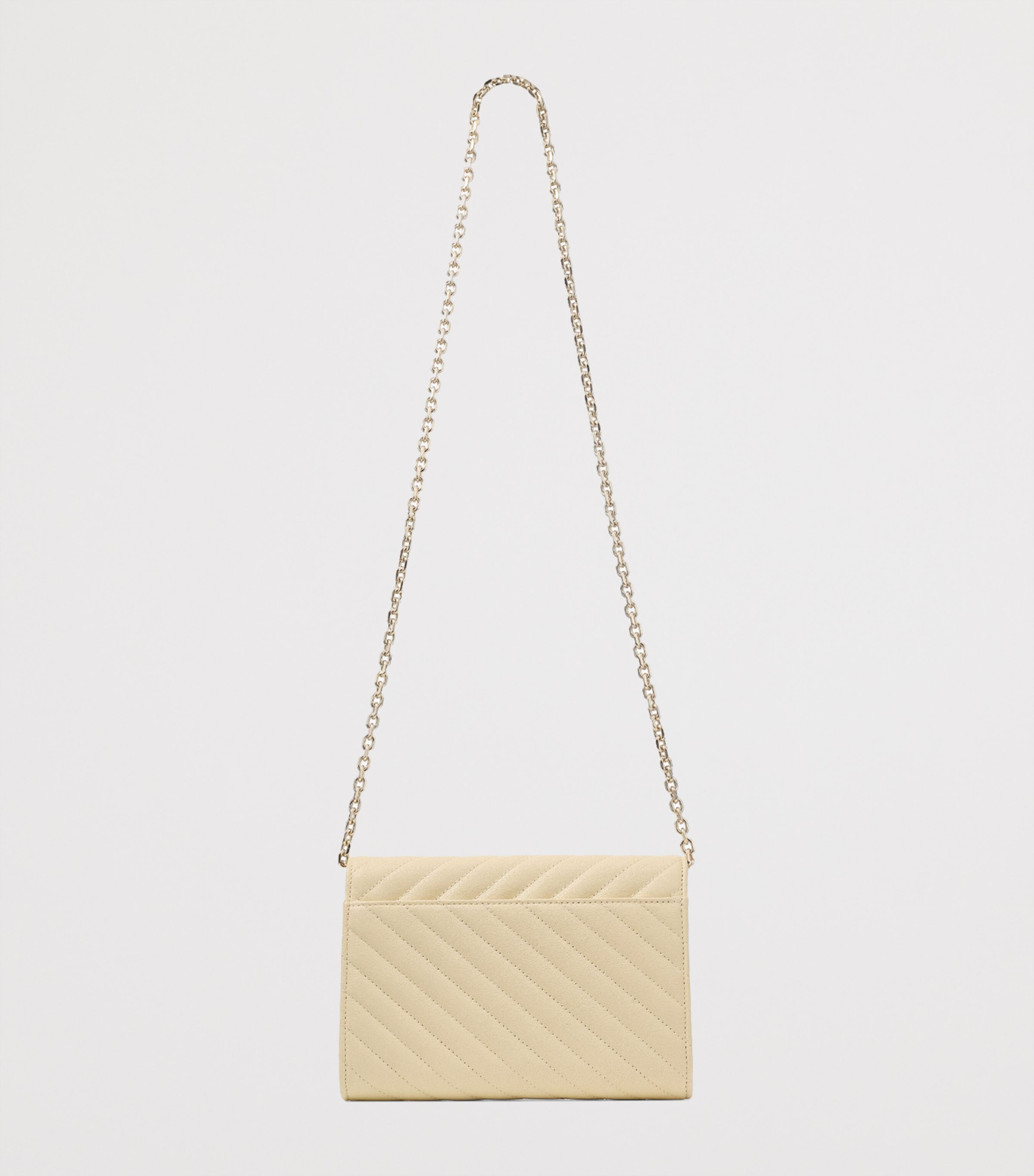 Leather Curve Clutch Bag BUTTERMILK/SHINY GOL Image 4