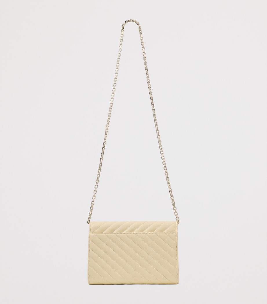 Leather Curve Clutch Bag BUTTERMILK/SHINY GOL Image 4