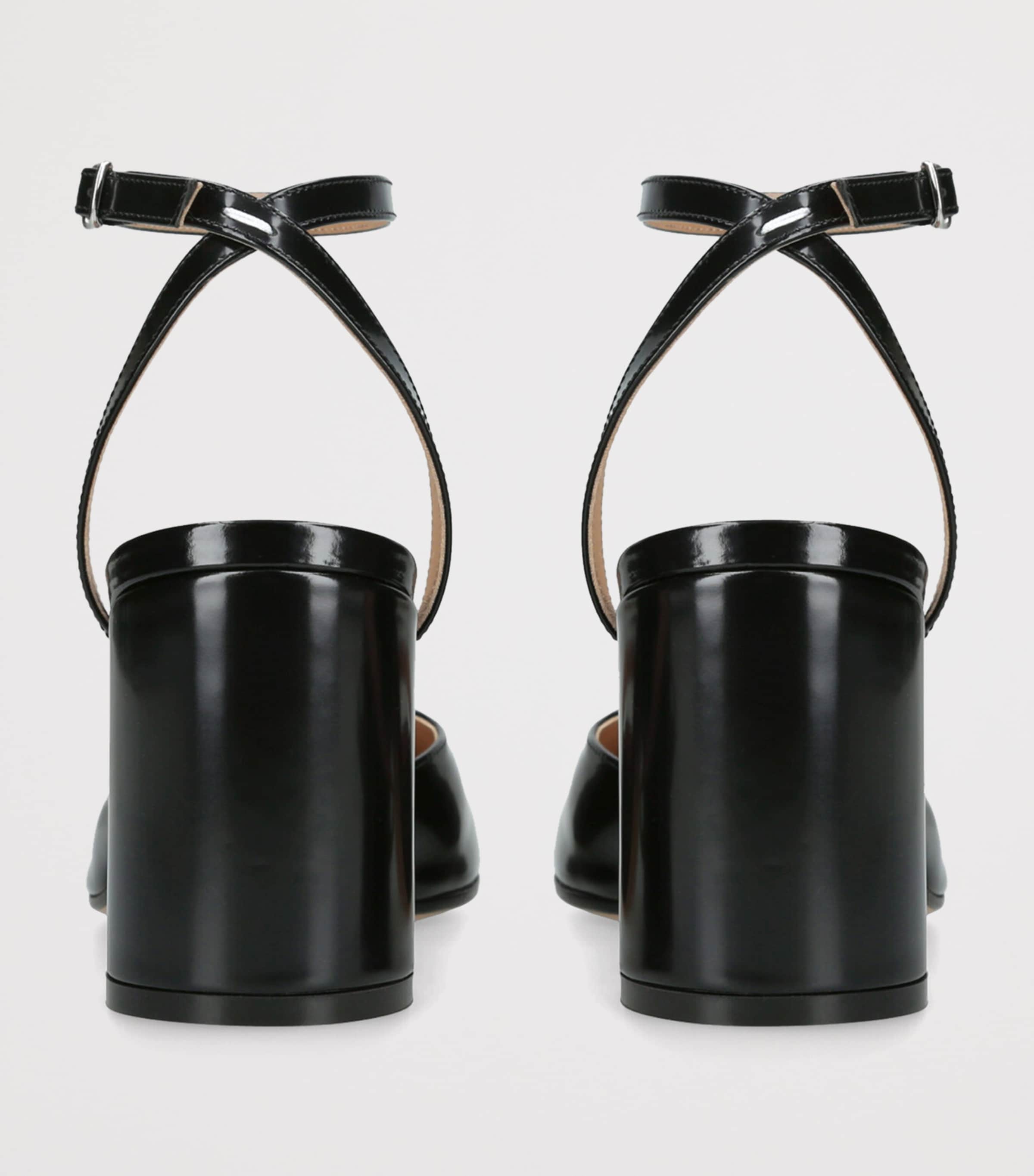 Leather Tabi Pump Sandals 80 BLACK Image 2