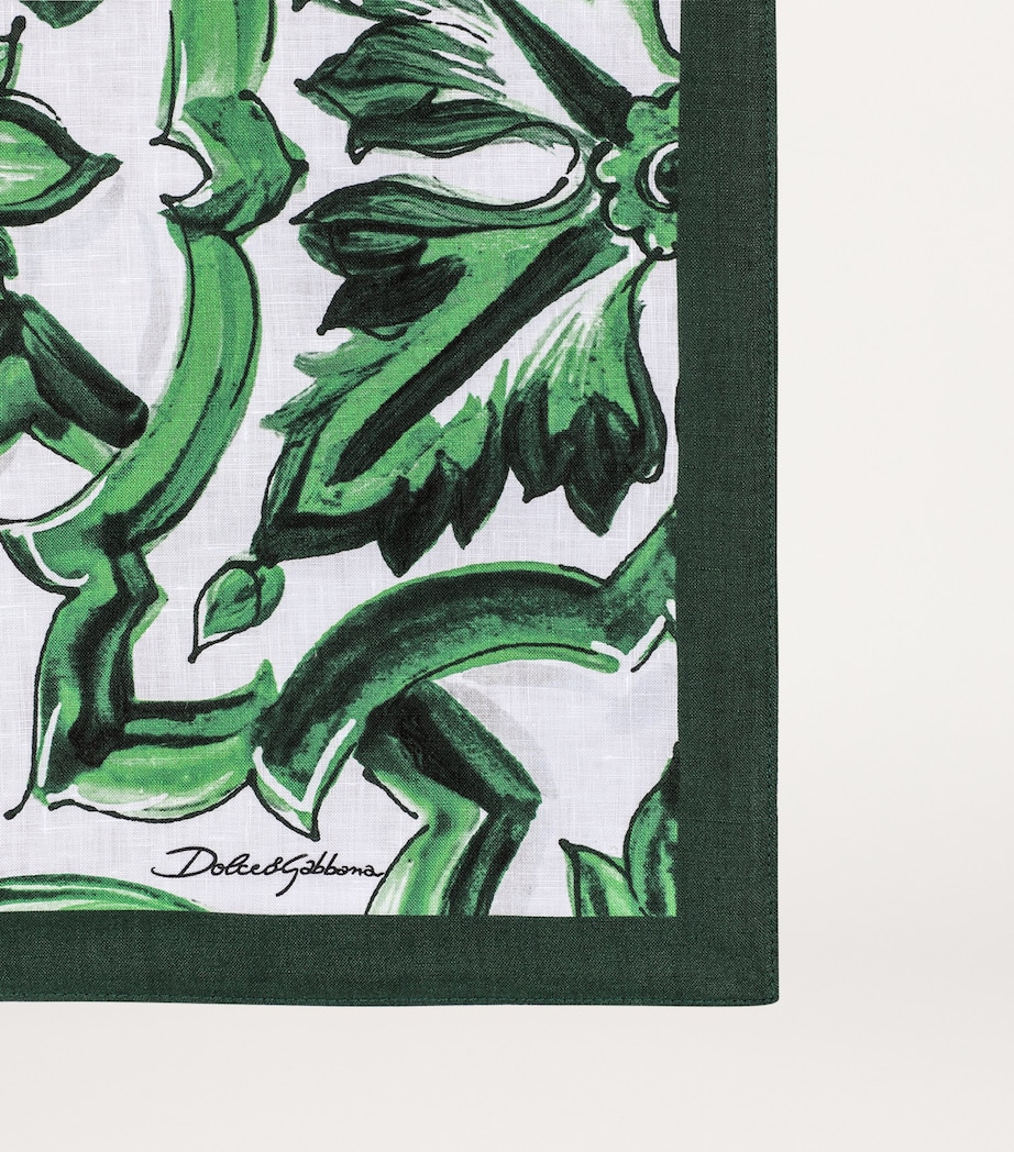 Linen Majolica Placemat and Napkin Set UV011-MAIOLICA VERDE Image 3