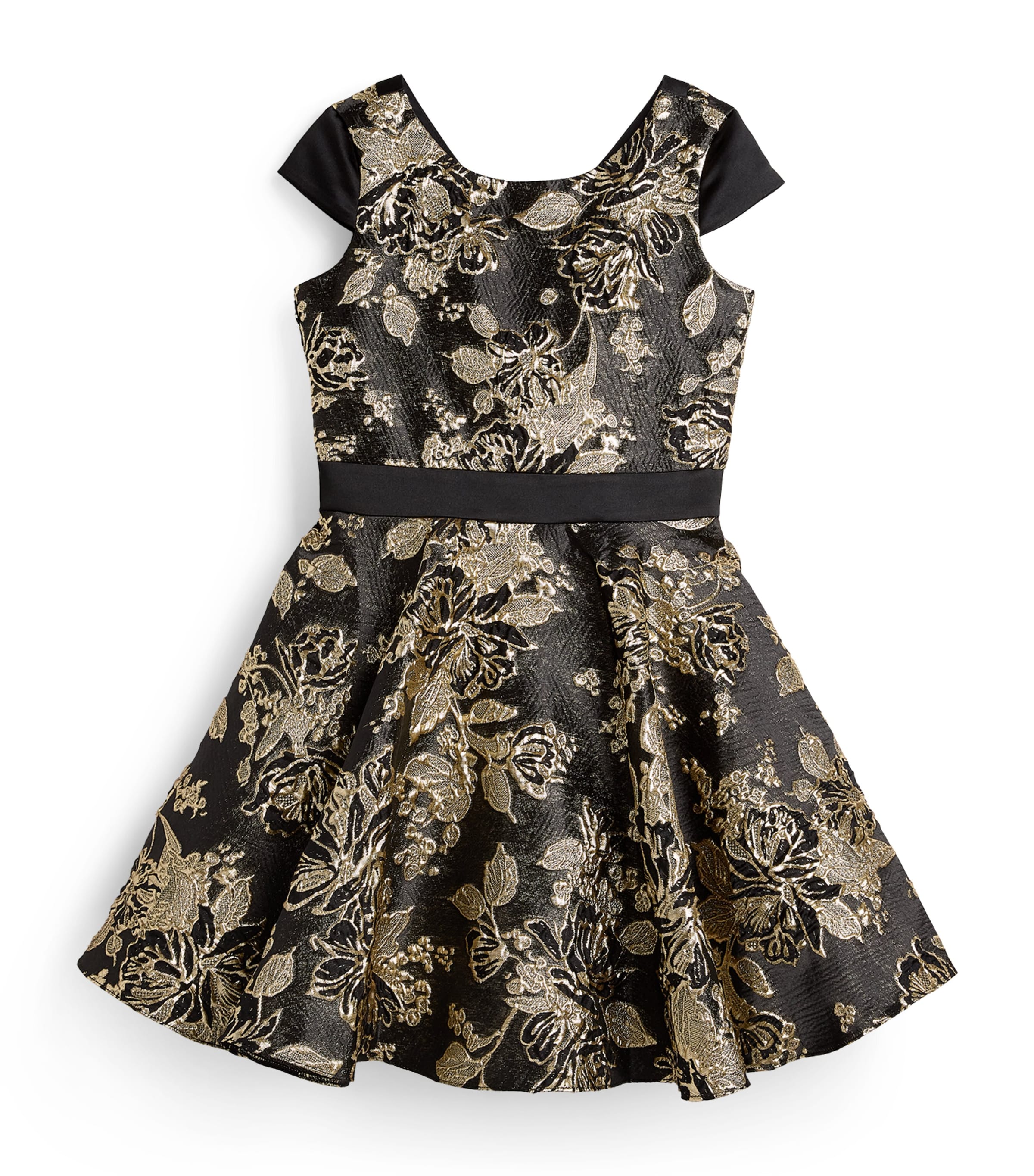 David Charles Kids' Floral Jacquard Dress In Black