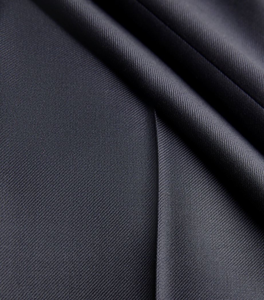 Virgin Wool Slim Tailored Trousers NAVY-001 Image 5