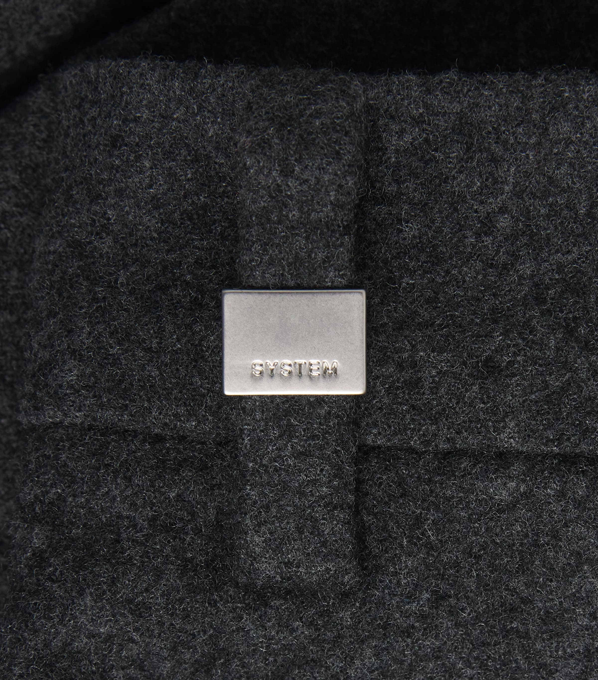 System Mens Wool-Blend Double-Pleated Trousers Black Grey Image 6