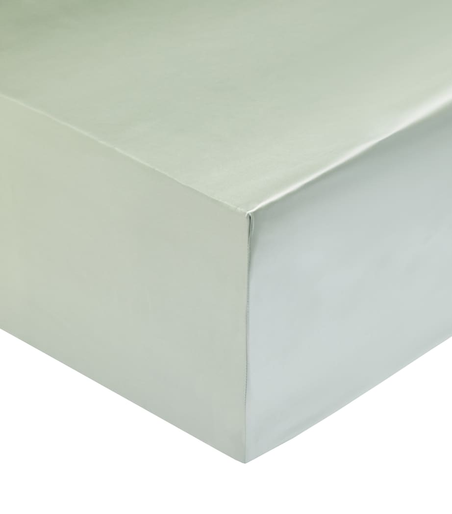Silk Super King Fitted Sheet (180cm x 200cm) SAGE Image 2