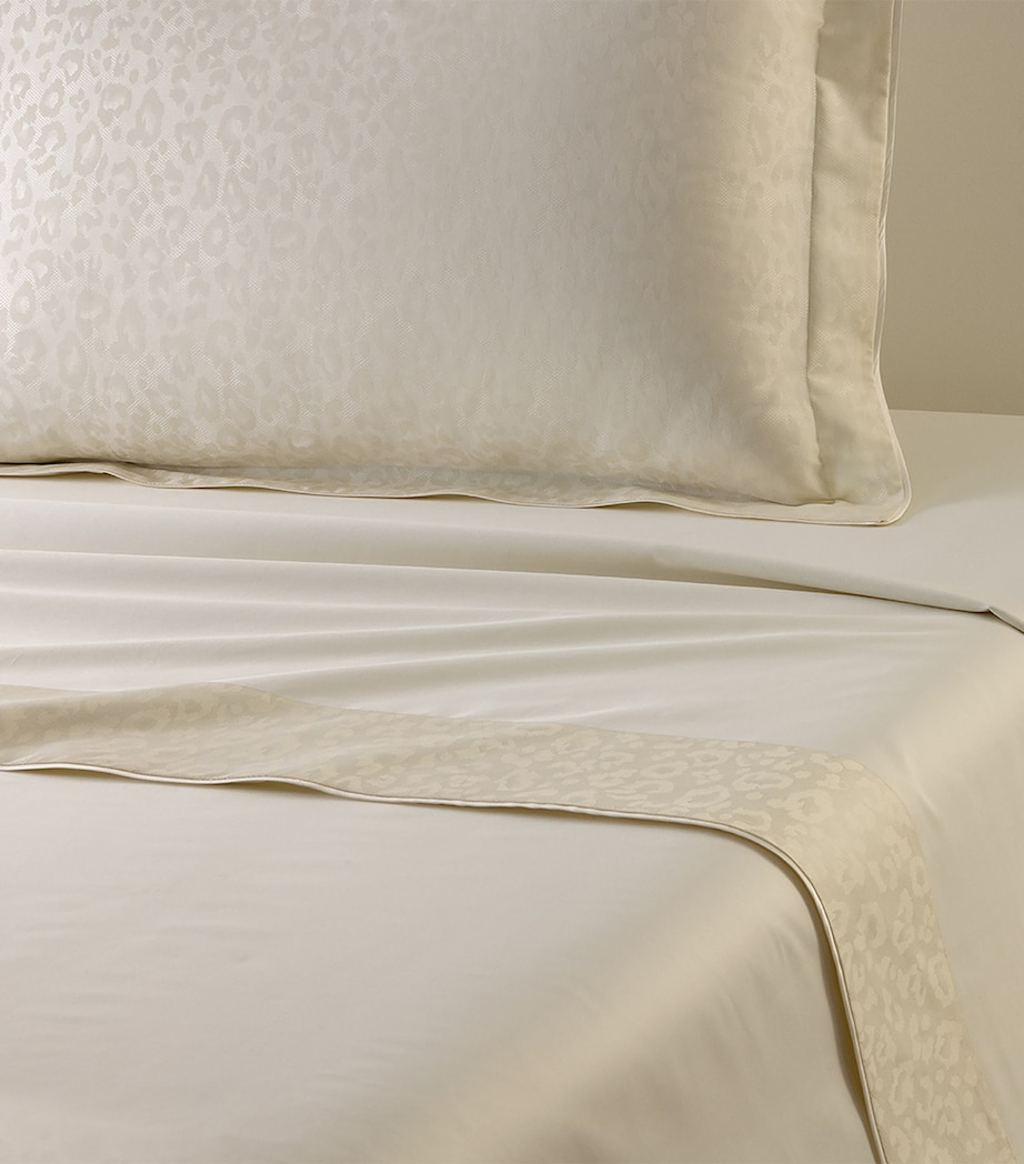 Leopard Double Flat Sheet (240cm x 295cm) MILK Image 2