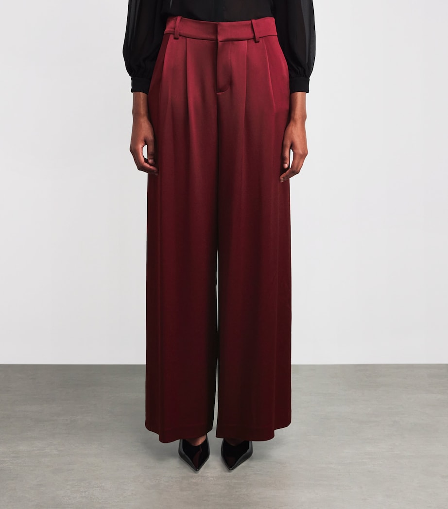 Satin Kennedy Wide-Leg Trousers I606 OXBLOOD Image 3