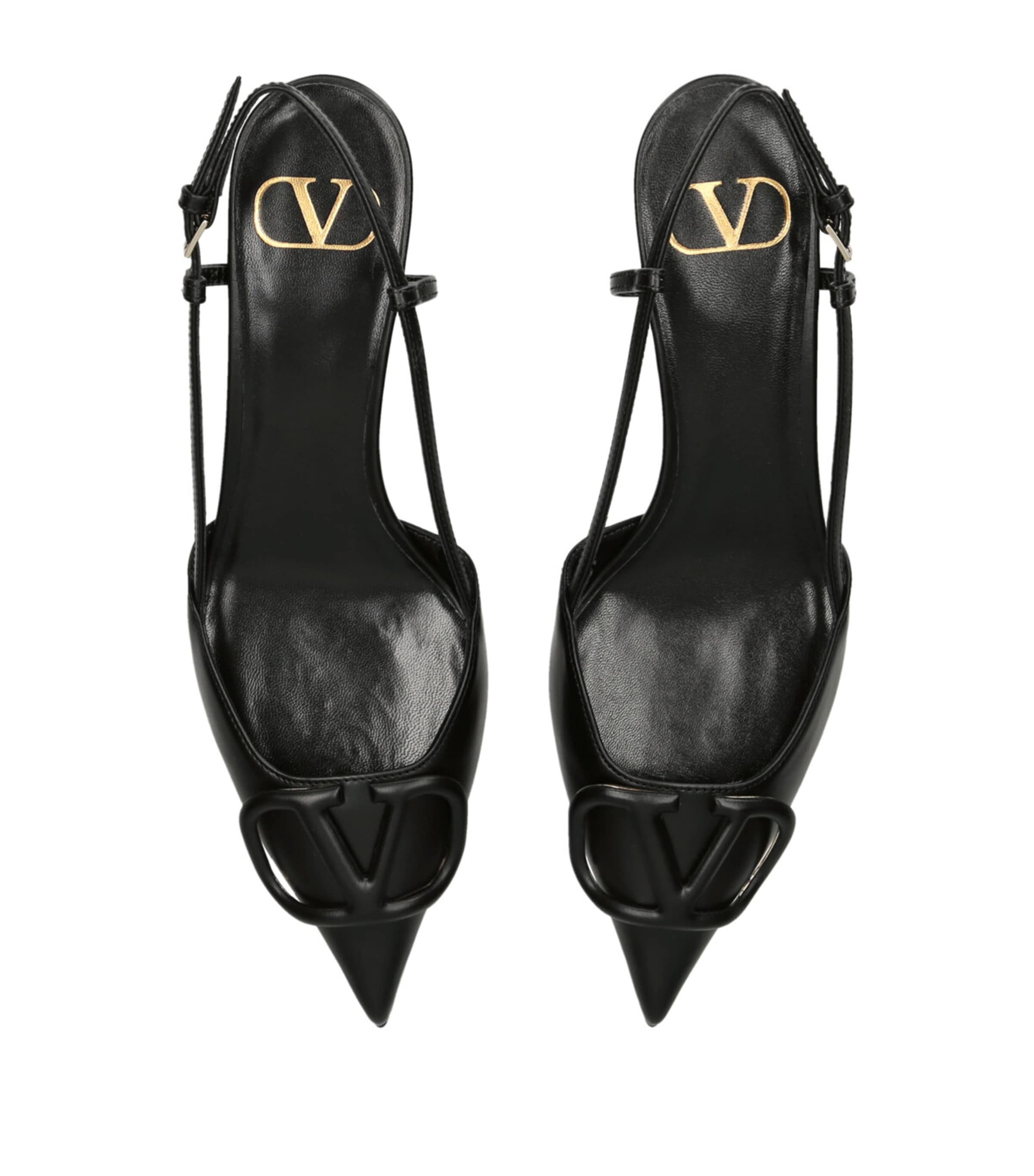 Valentino Garavani Black VLOGO Slingback Pumps 40 | Harrods US