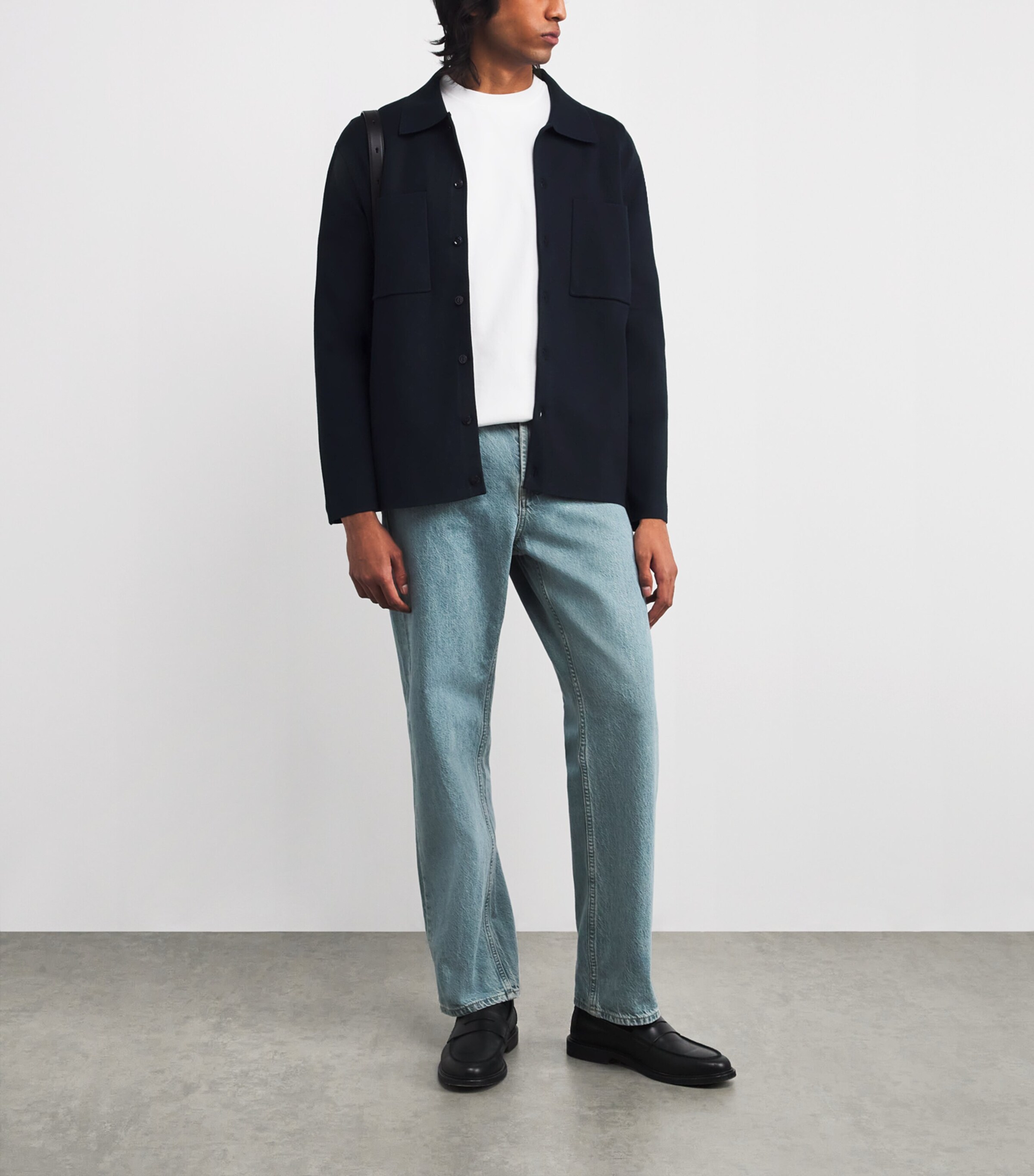 Spread -Collar Cardigan NAVY BLUE Image 2