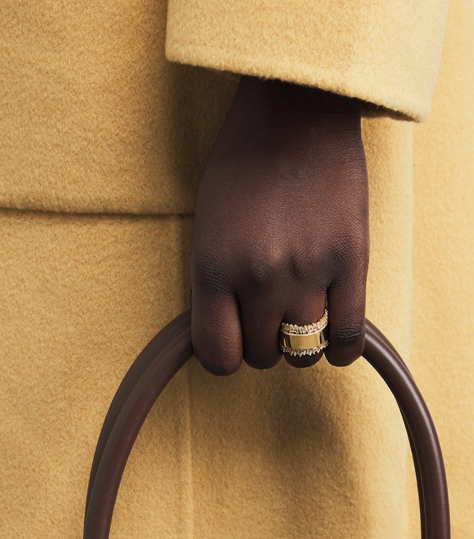 Yellow Gold and Mixed Diamond Tech Ring Jackets (Size 7.5) 18K YG/WD Image 2