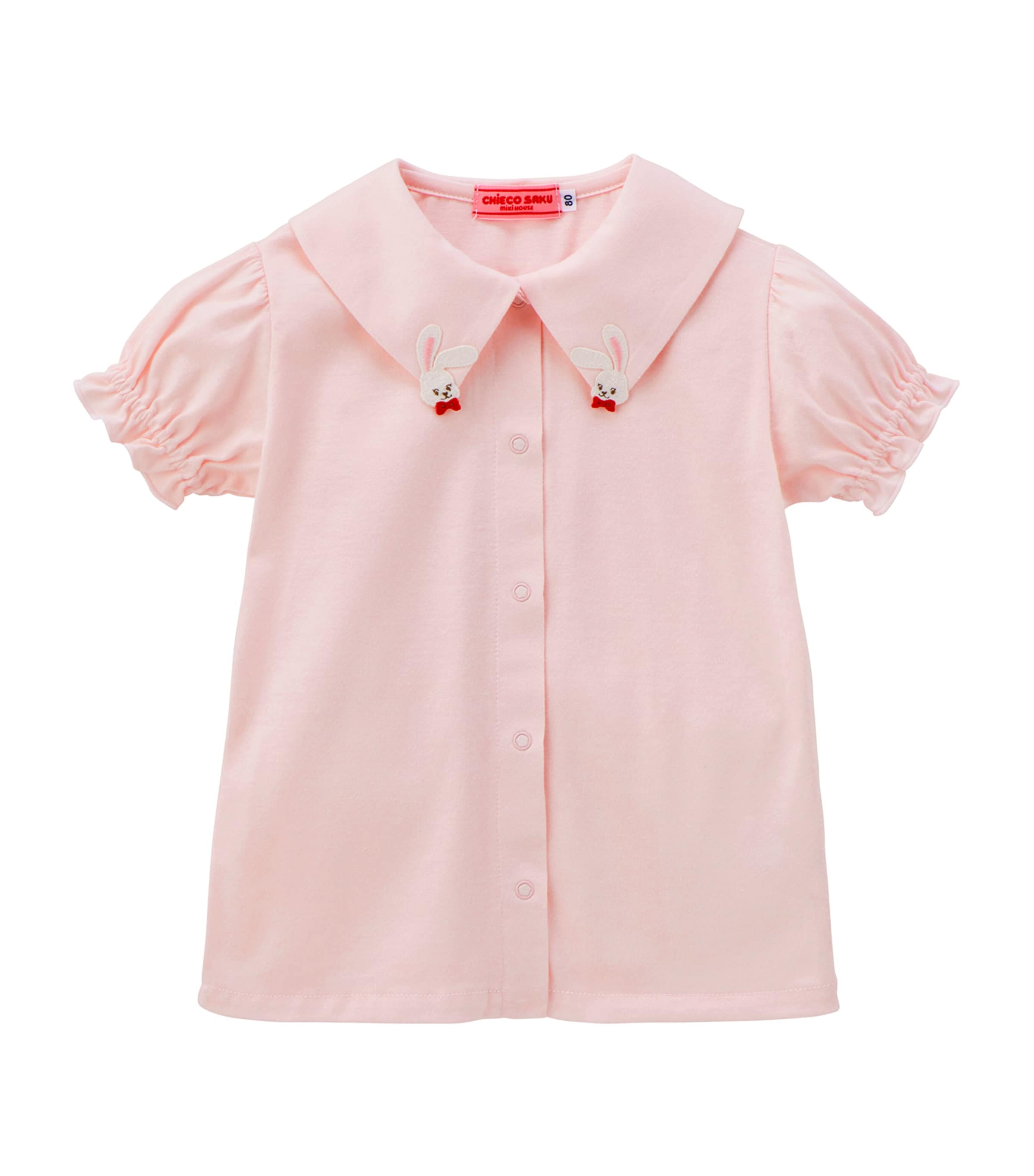 Miki House Kids' Cotton Embroidered Blouse In Pink