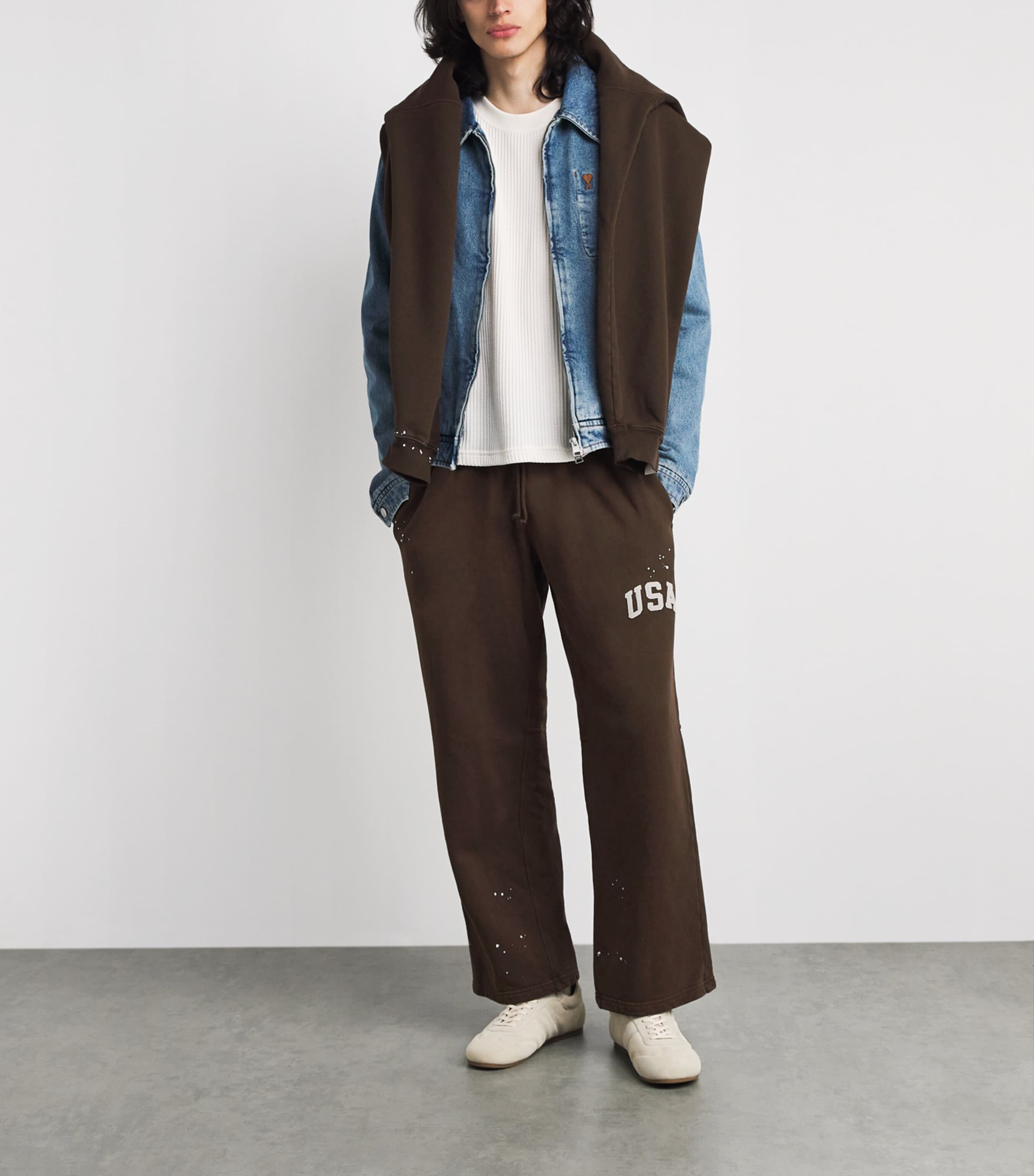 Cherry Los Angeles Mens Cotton USA Parachute Sweatpants Chocolate Image 2