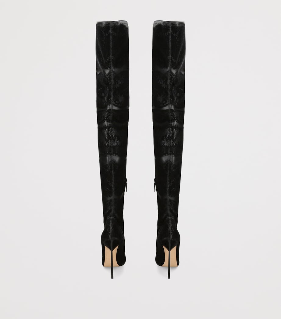 Lace Blade Over-The-Knee Boots 120 BLACK Image 2