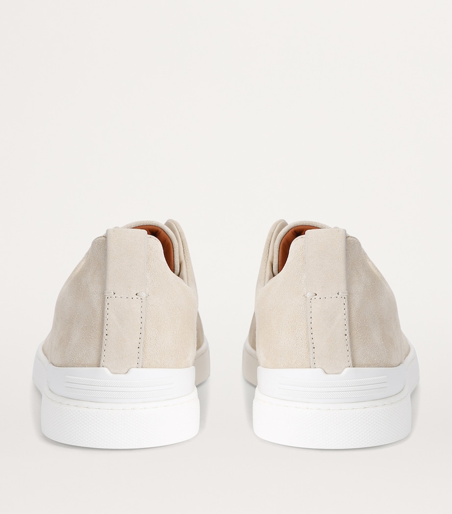 Leather Triple Stitch Sneakers CREAM Image 2