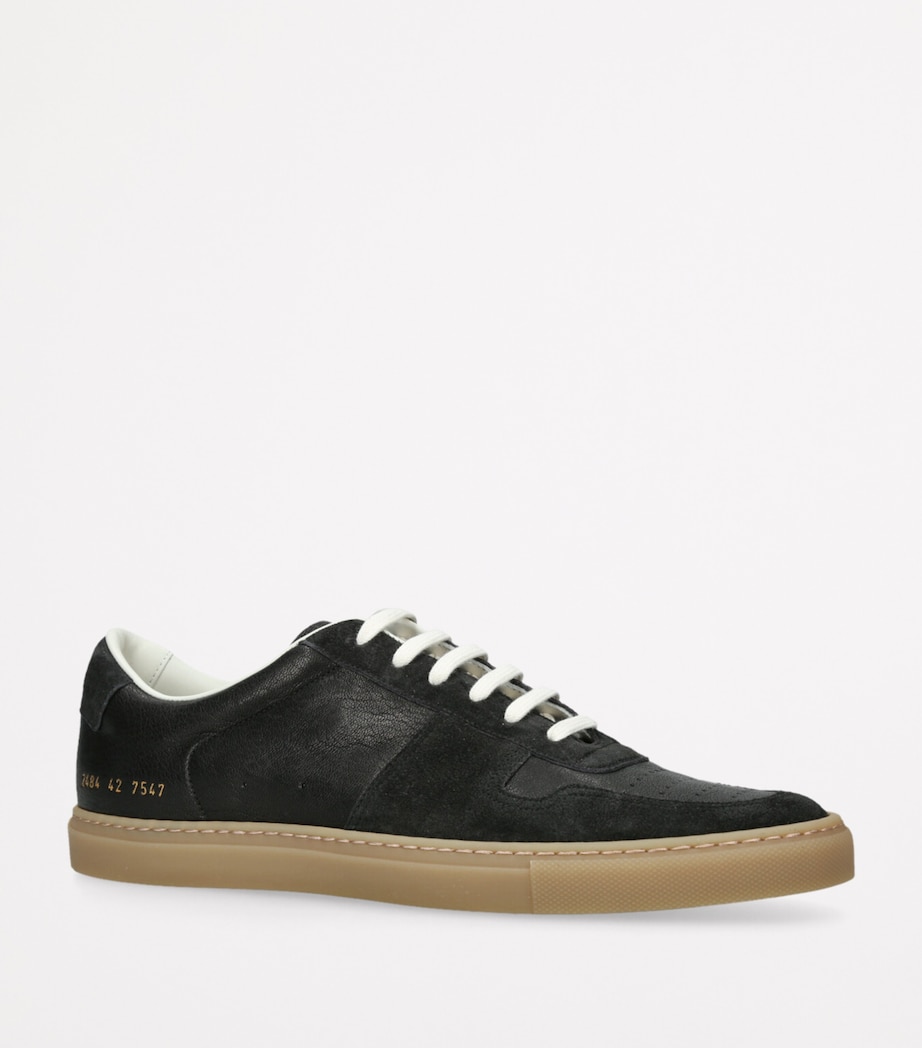 Leather and Suede BBall Sneakers BLACK Image 4